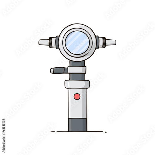 Medical diagnostic tool with circular lens and light for examination