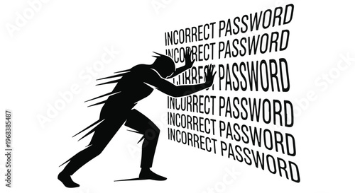 frustrated person trying to login with incorrect password