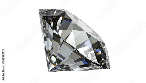 Cuadro en lienzo Brilliant faceted gemstone diamond sparkling with internal reflections and flawl