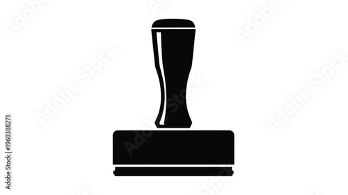 Black stamp with a beer glass shape a striking silhouette