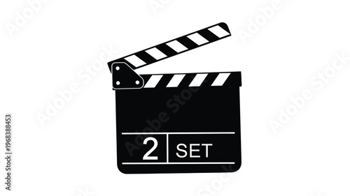 Black clapperboard with striped details a cinematic representation silhouette