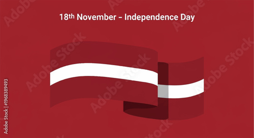 Latvian flag waving on independence day november 18th national pride red and white colors symbol of freedom