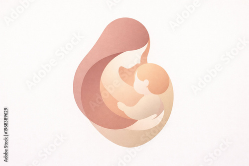 Creative Organic Shapes Representing Motherhood Symbolizing Deep Emotional Connection