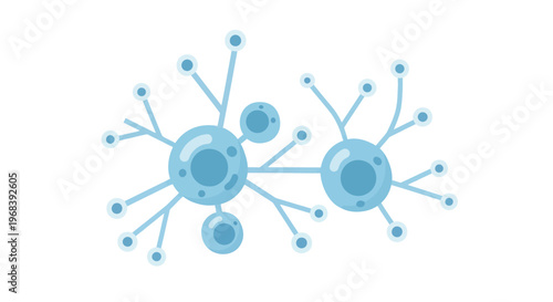 Blue virus cells with protrusions. Vector Icon. EPS Editable