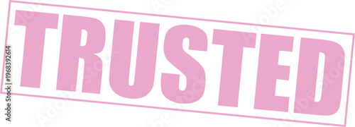 Pink three dimensional trust text design isolated on transparent background for branding and marketing materials