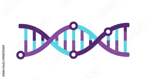 DNA Double Helix Structure Model 1. Vector Icon. EPS Editable
