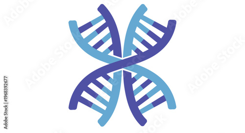 DNA Double Helix Structure Model. Vector Icon. EPS Editable
