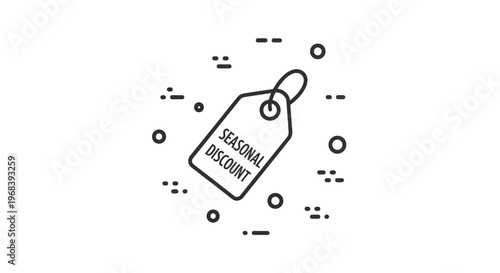 Seasonal discount tag icon symbol.