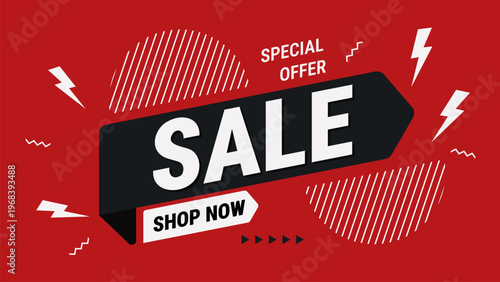 Flash sale banner design template