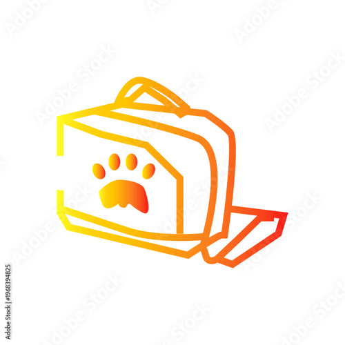 Vetenary bag animal gradient outline style symbol icon vector