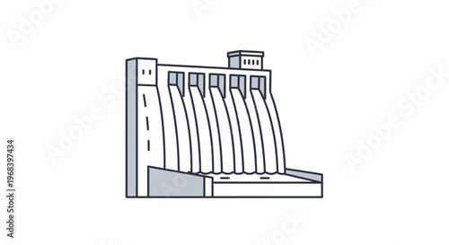Dam structure with water gates.