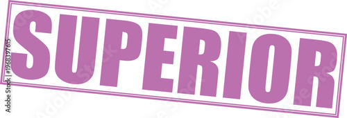 Vibrant purple superior text design logo template isolated on transparent background for branding and marketing use