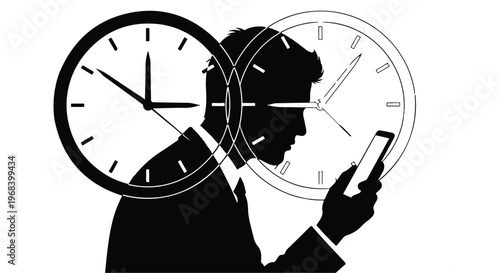 businessman checking phone time management