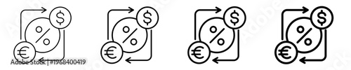 Exchange Rate  Icon Set Different Style Collection