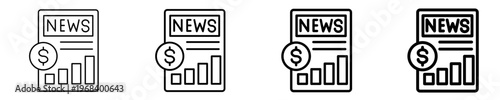 Financial News Feed  Icon Set Different Style Collection