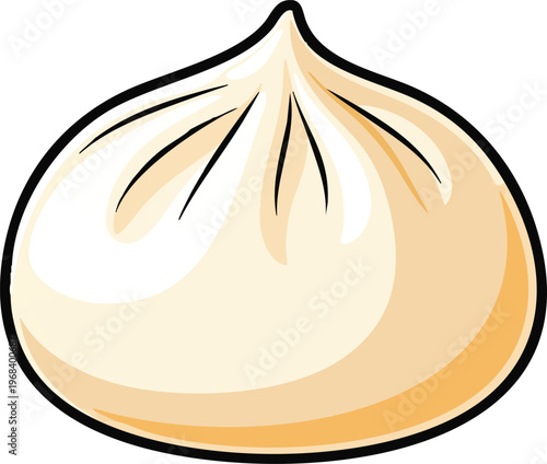 Simple Illustration of a Delicious Steamed Bun.
