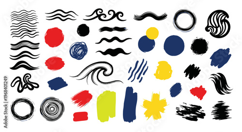 Collection of various abstract shapes icons.