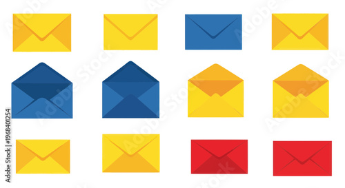 Colorful Envelopes in Various Shapes.