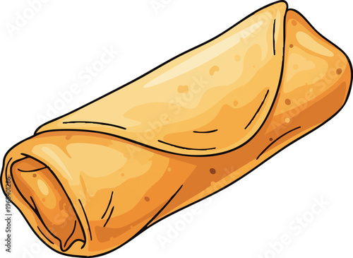 Golden Fried Spring Roll Appetizer Ready to Eat.