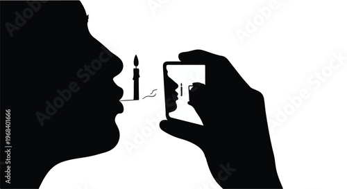 silhouette of person smoking an e cigarette