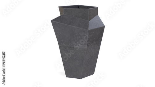 Geometric Stone Vase 3D Rendering 