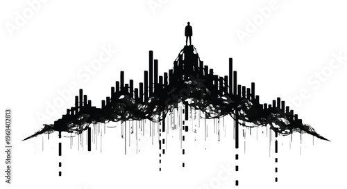 melting cityscape silhouette urban decay