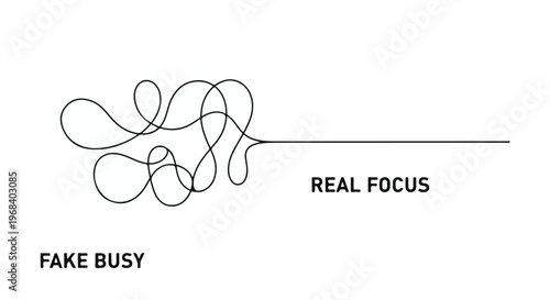 productivity concept with tangled lines and focus