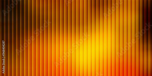 A close-up view of ribbed glass illuminated by a warm glowing light that transitions from deep orange to bright yellow creating a textured abstract background