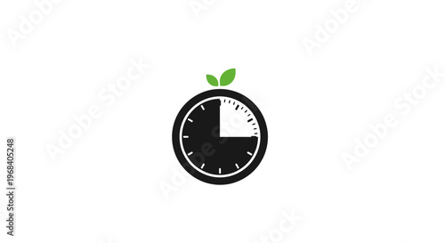Clock with green leaves on top.
