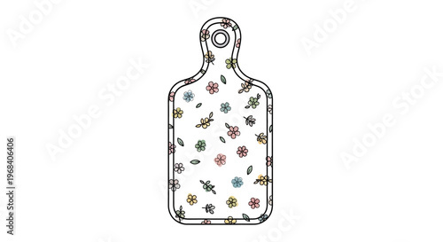 Colorful floral design cutting board.