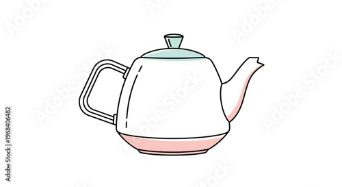 Teapot with handle and spout.