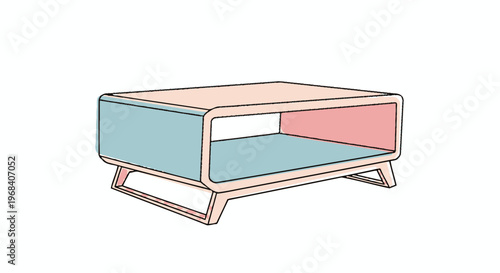 Colorful modern coffee table design.