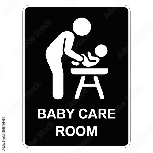 Sign indicating baby care room with changing table