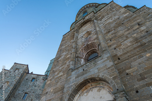 The facade with the main entrance of the famous 