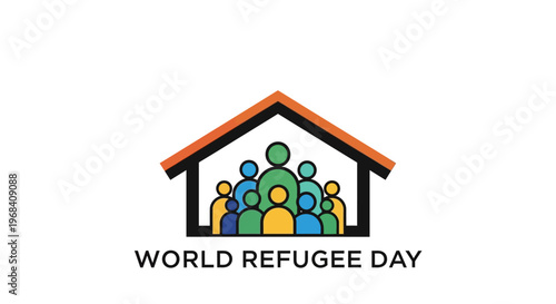 World Refugee Day Awareness Logo Symbol.