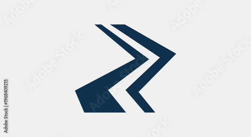 Dark blue arrowhead pointing right symbol.