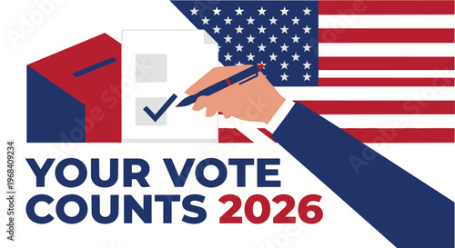 Midterm Elections 2026 Modern Banner Vector Design USA