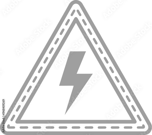 Vector graphic illustration of a road sign warning of lightning