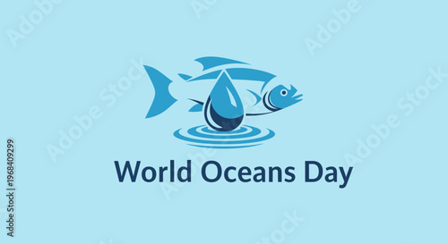 Fish with water drop illustration design.