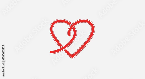 Interconnected Red Heart Symbols Together.