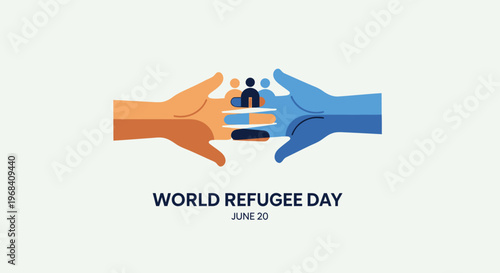 Hands Reaching Out to Help Refugees.