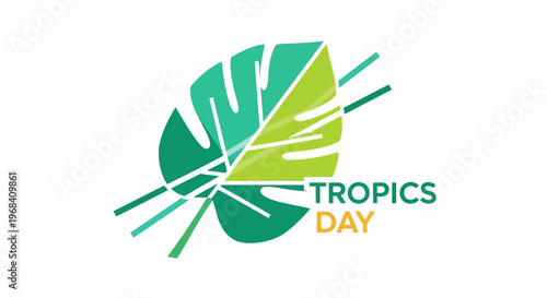 Tropics Day Leaf Logo Design.