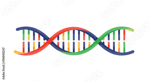 Vibrant Colorful DNA Double Helix Structure Represents the Blueprint of Life and Genetic Science Innovations