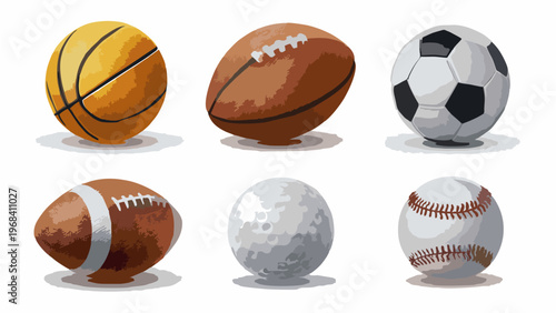 basketball soccer football baseball set icon vector