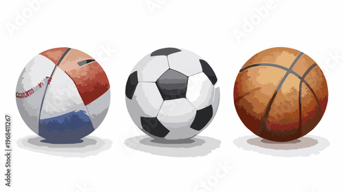 basketball soccer football baseball set icon vector