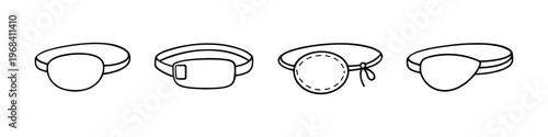 Collection of four different eye patch illustrations on a white background