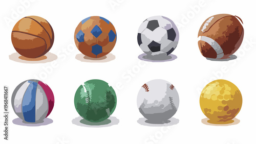 basketball soccer football baseball set icon vector