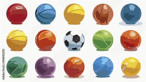 basketball soccer football baseball set icon vector