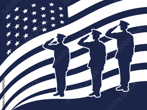 american flag with man