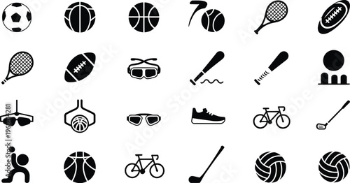 Collection of icons representing various sports and recreational activities